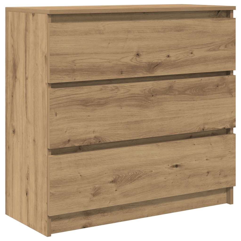 Credenza Rovere Artigianale 80x35x76 cm in Legno Multistrato