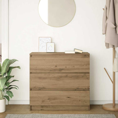 Credenza Rovere Artigianale 80x35x76 cm in Legno Multistrato