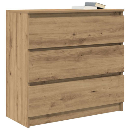 Credenza Rovere Artigianale 80x35x76 cm in Legno Multistrato