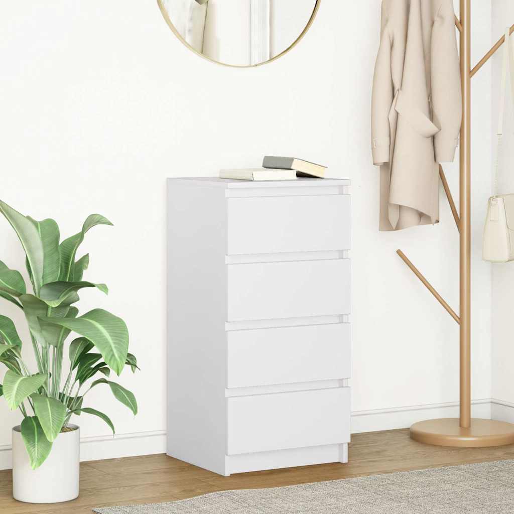 Credenza Bianca 37,5x35x76 cm in Legno Multistrato