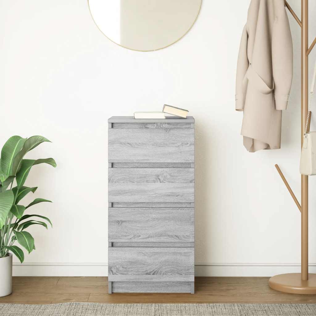 Credenza Grigio Sonoma 37,5x35x76 cm in Legno Multistrato