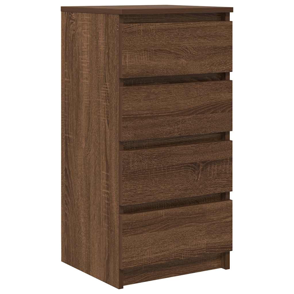 Credenza Rovere Marrone 37,5x35x76 cm in Legno Multistrato