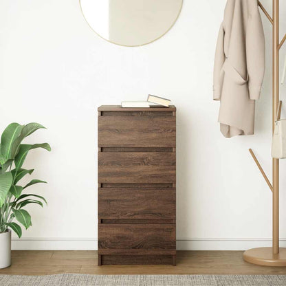 Credenza Rovere Marrone 37,5x35x76 cm in Legno Multistrato
