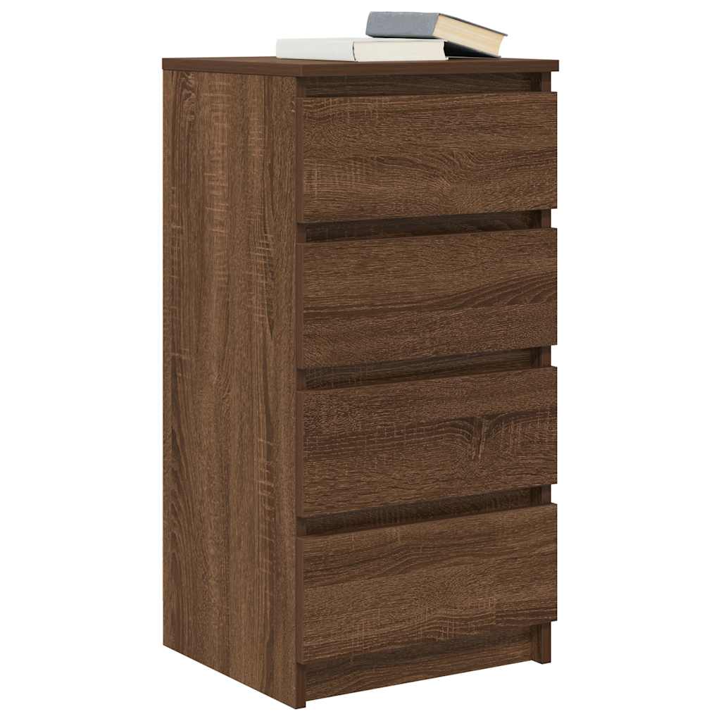 Credenza Rovere Marrone 37,5x35x76 cm in Legno Multistrato