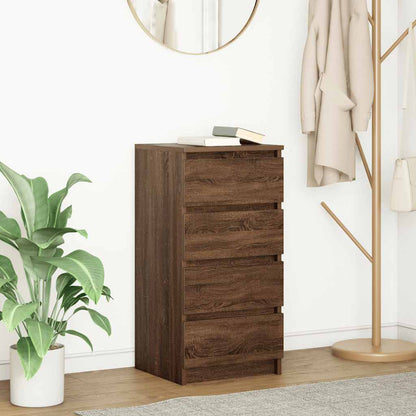 Credenza Rovere Marrone 37,5x35x76 cm in Legno Multistrato