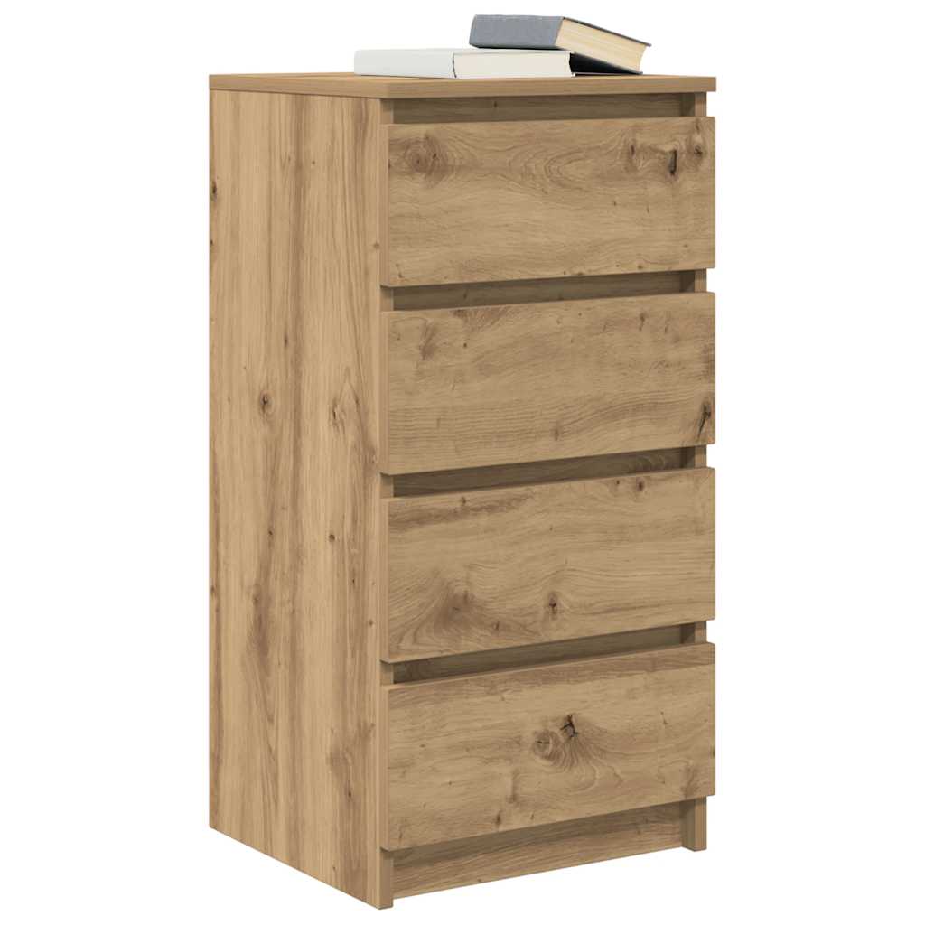 Credenza Rovere Artigianale 37,5x35x76 cm in Legno Multistrato