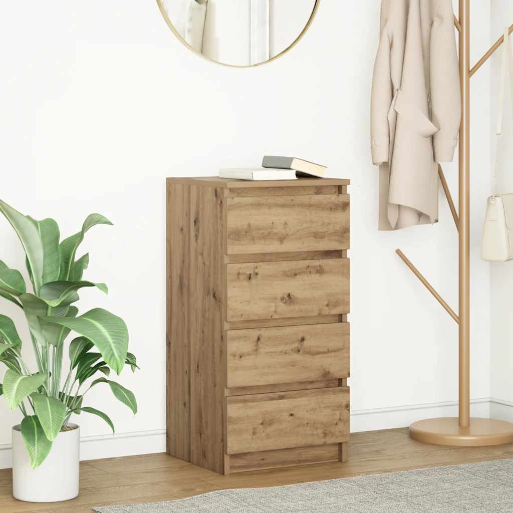 Credenza Rovere Artigianale 37,5x35x76 cm in Legno Multistrato