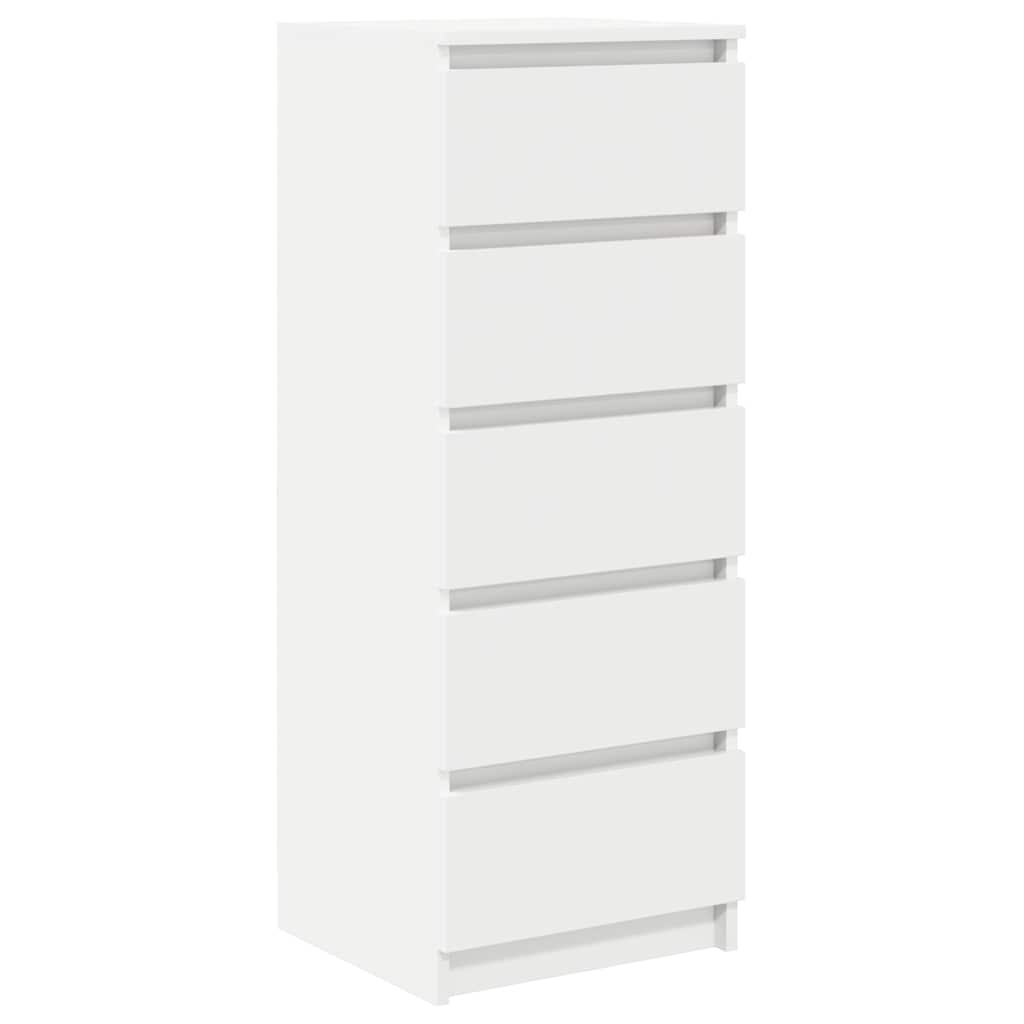 Credenza con Cassetti Bianco 37,5x35x99 cm in Legno Multistrato