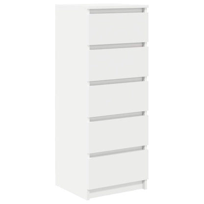 Credenza con Cassetti Bianco 37,5x35x99 cm in Legno Multistrato