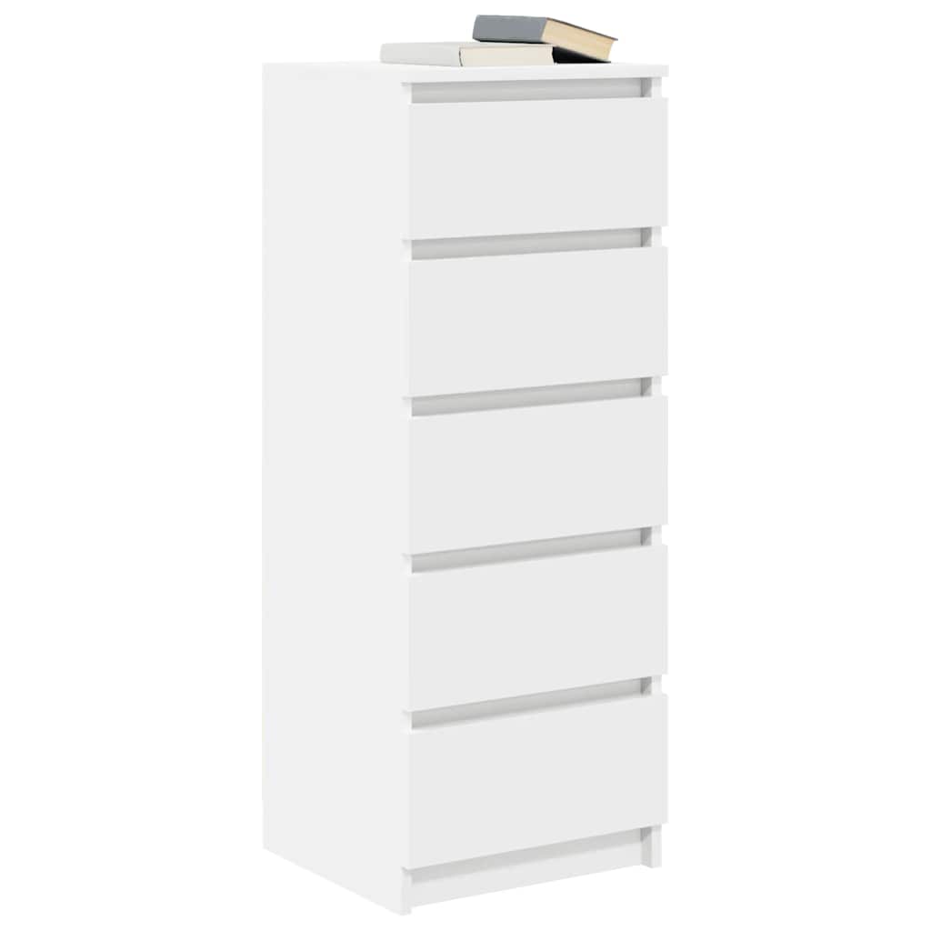 Credenza con Cassetti Bianco 37,5x35x99 cm in Legno Multistrato