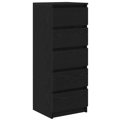 Credenza con Cassetti Rovere Nero 37,5x35x99 cm Truciolato