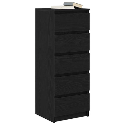 Credenza con Cassetti Rovere Nero 37,5x35x99 cm Truciolato