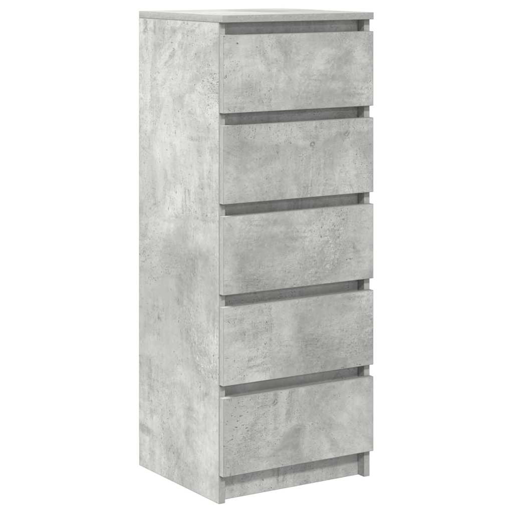 Credenza con Cassetti Grigio Cemento 37,5x35x99cm in Truciolato