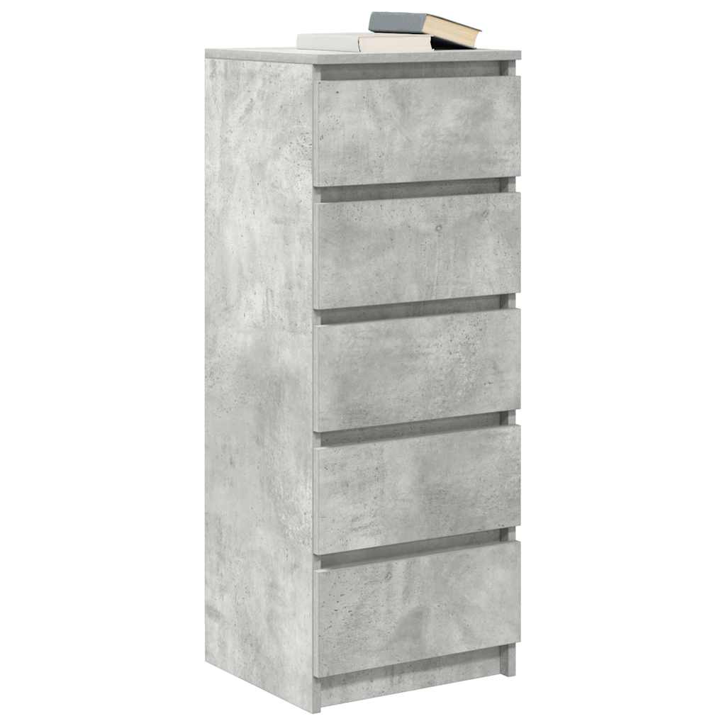Credenza con Cassetti Grigio Cemento 37,5x35x99cm in Truciolato