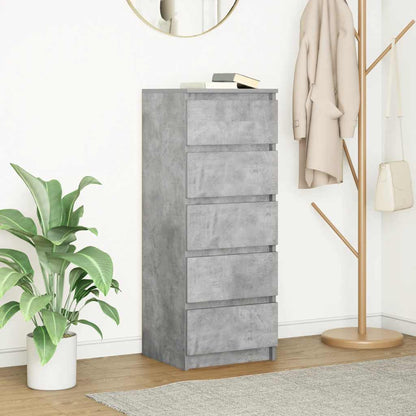Credenza con Cassetti Grigio Cemento 37,5x35x99cm in Truciolato