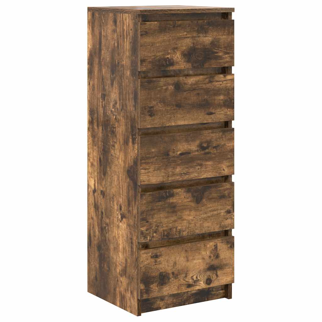 Credenza con Cassetti Rovere Fumo 37,5x35x99 cm in Truciolato