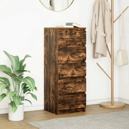 Credenza con Cassetti Rovere Fumo 37,5x35x99 cm in Truciolato