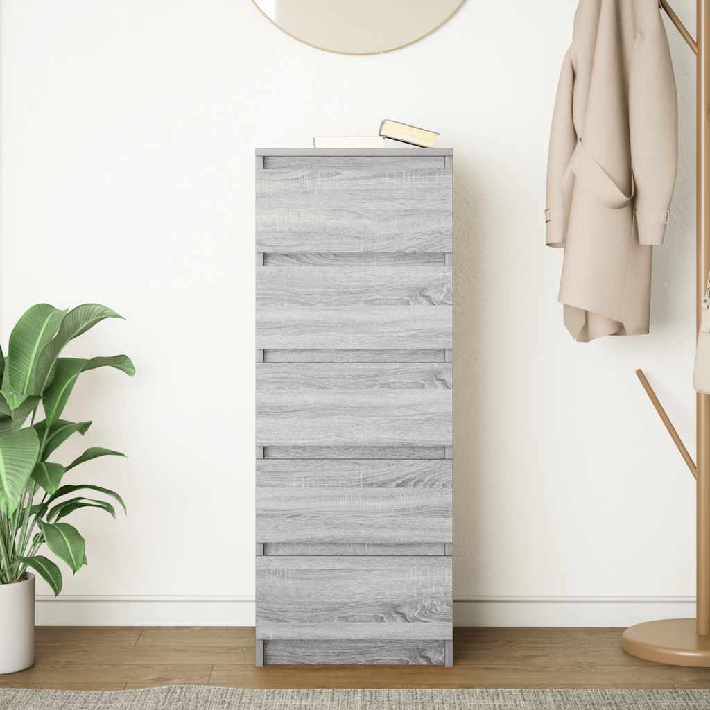 Credenza con Cassetti Grigio Sonoma 37,5x35x99 cm in Truciolato