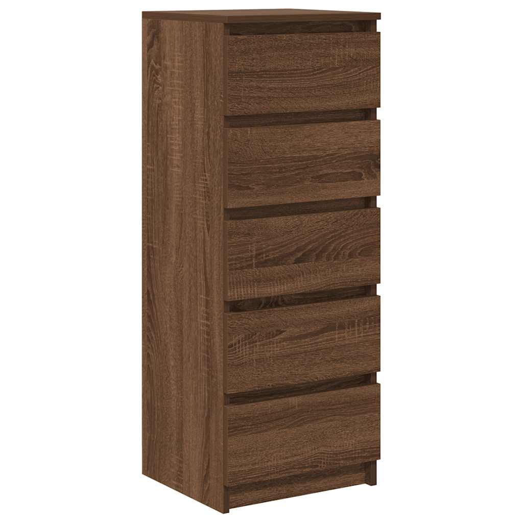 Credenza con Cassetti Rovere Marrone 37,5x35x99cm in Truciolato