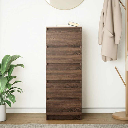Credenza con Cassetti Rovere Marrone 37,5x35x99cm in Truciolato
