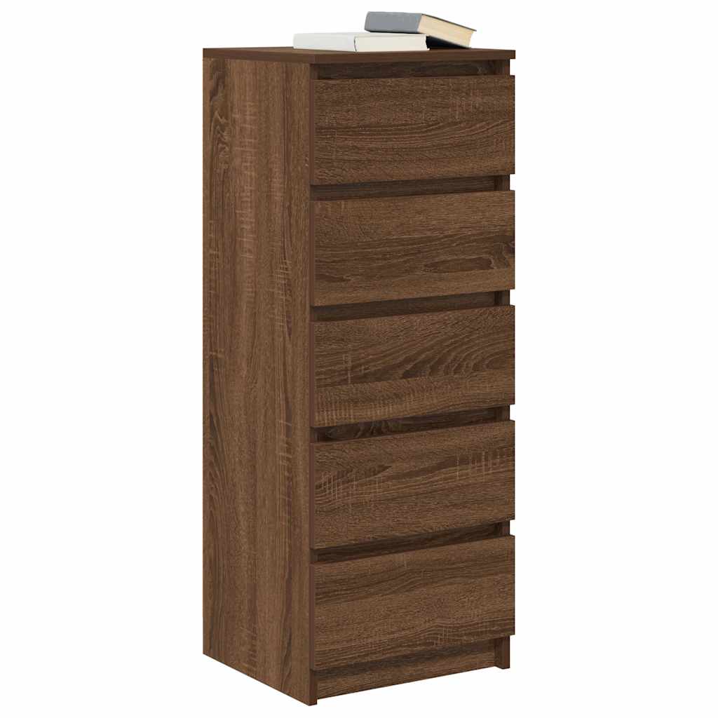 Credenza con Cassetti Rovere Marrone 37,5x35x99cm in Truciolato
