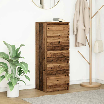 Credenza con Cassetti Legno Antico 37,5x35x99 cm in Truciolato