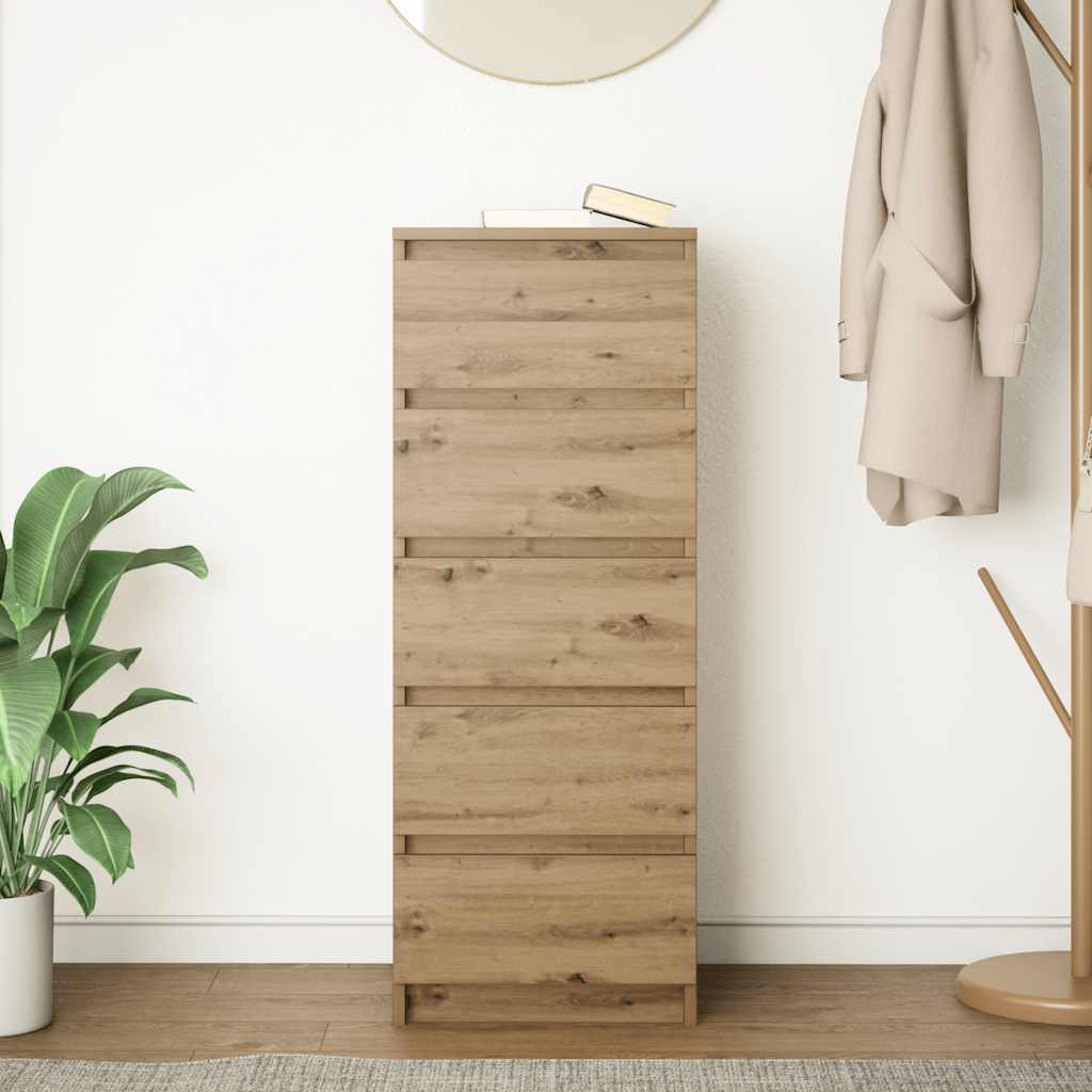Credenza con Cassetti Rovere Artigianale 37,5x35x99 cm