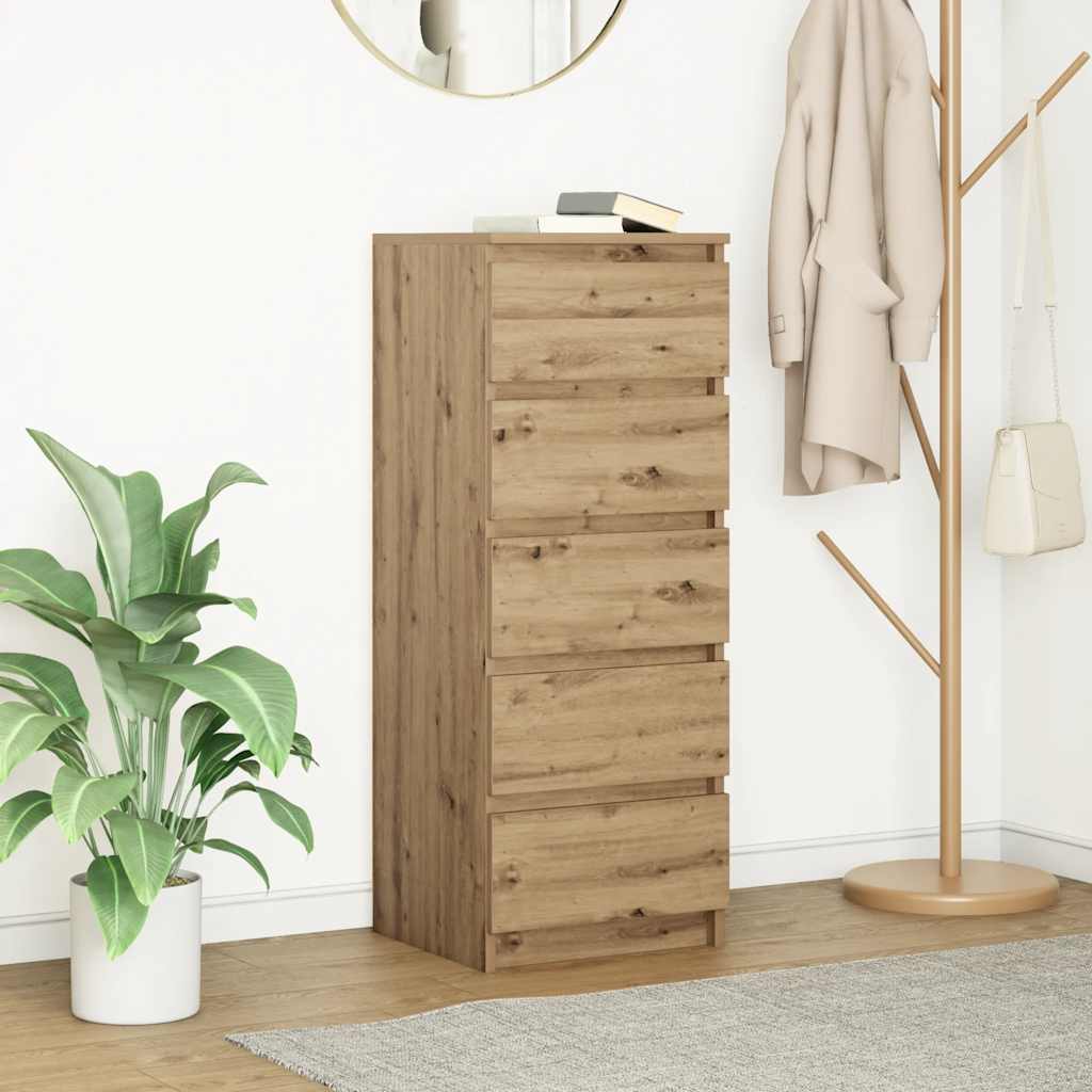 Credenza con Cassetti Rovere Artigianale 37,5x35x99 cm