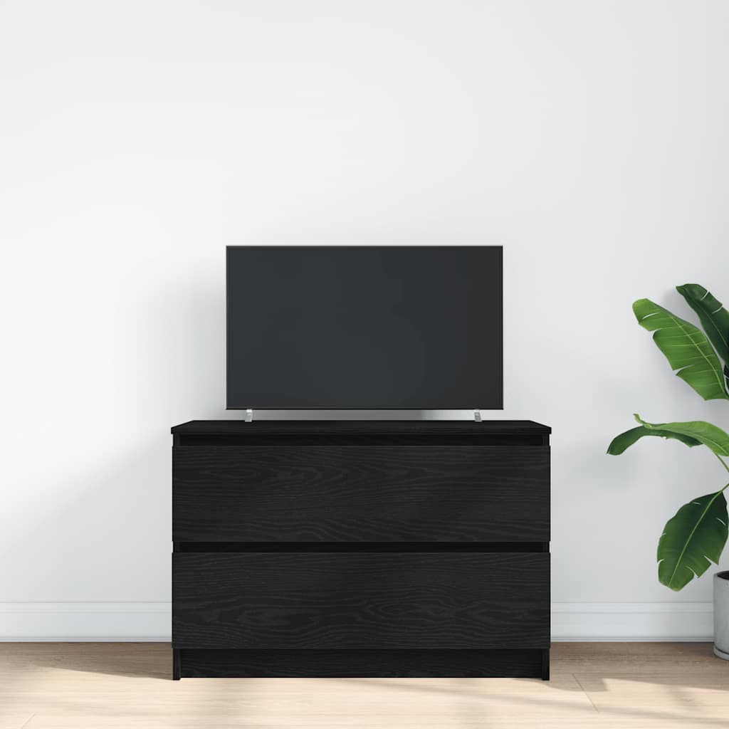 Mobile Porta TV Nero 80x35x54 cm in Legno Multistrato