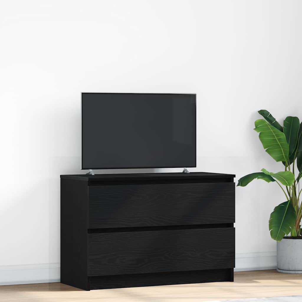 Mobile Porta TV Nero 80x35x54 cm in Legno Multistrato