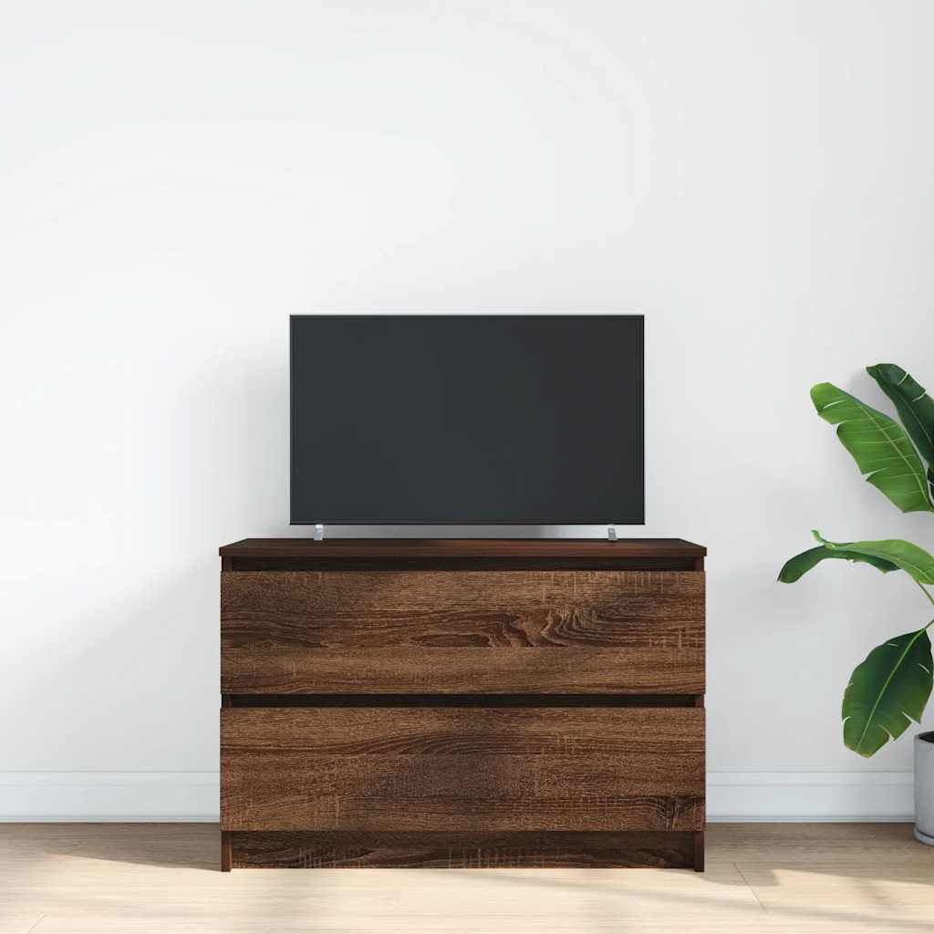 Mobile TV Rovere Marrone 80x35x54 cm in Legno Multistrato