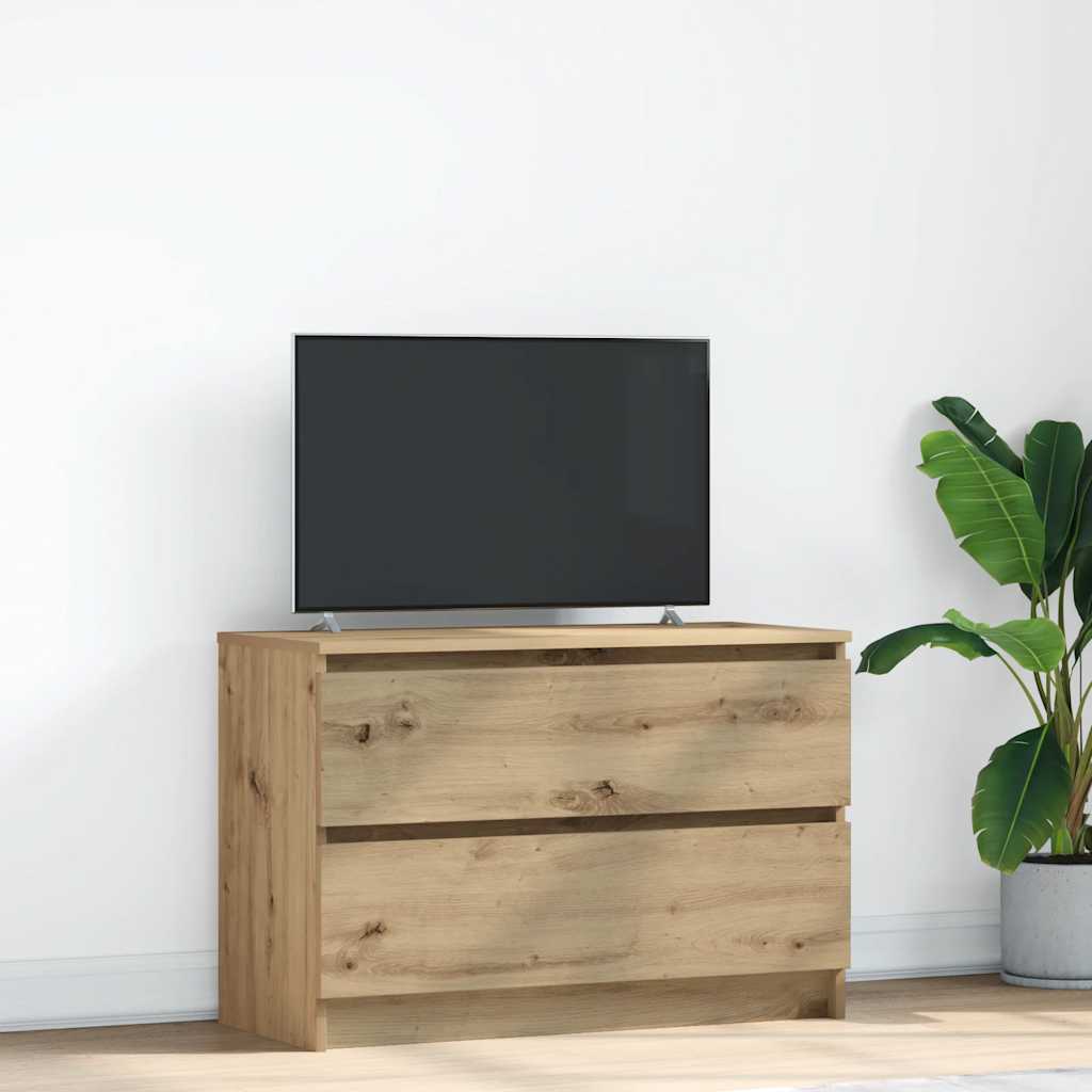 Mobile TV Rovere Artigianale 80x35x54 cm in Legno Multistrato