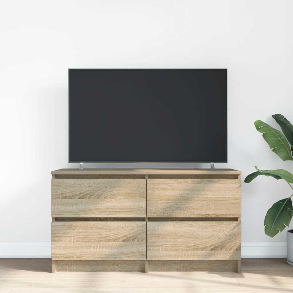 Mobile Porta TV Rovere Sonoma 100x35x54 cm in Legno Multistrato