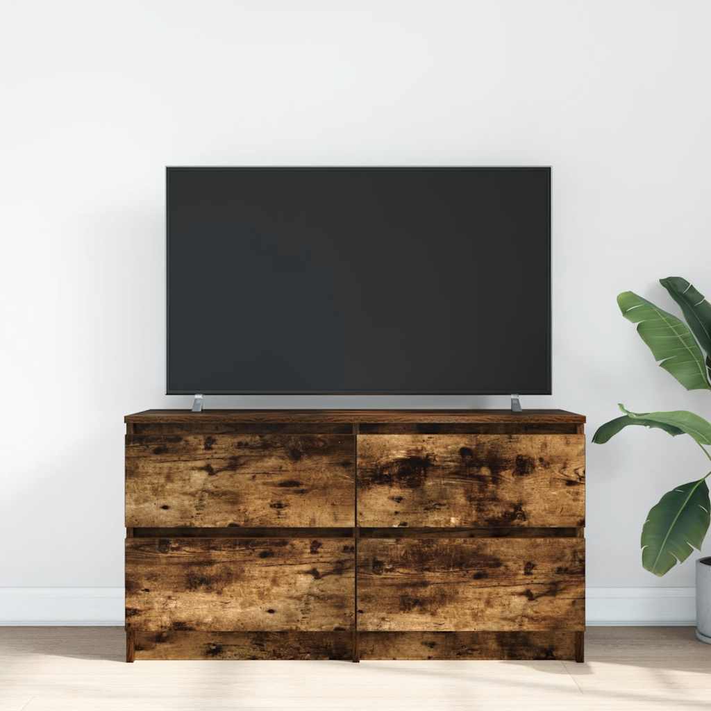 Mobile TV Rovere Fumo 100x35x54 cm in Legno Multistrato