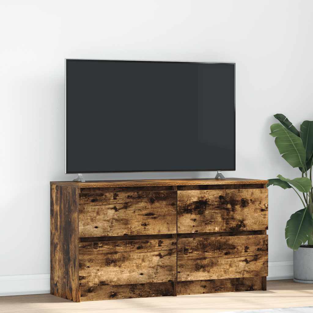 Mobile TV Rovere Fumo 100x35x54 cm in Legno Multistrato