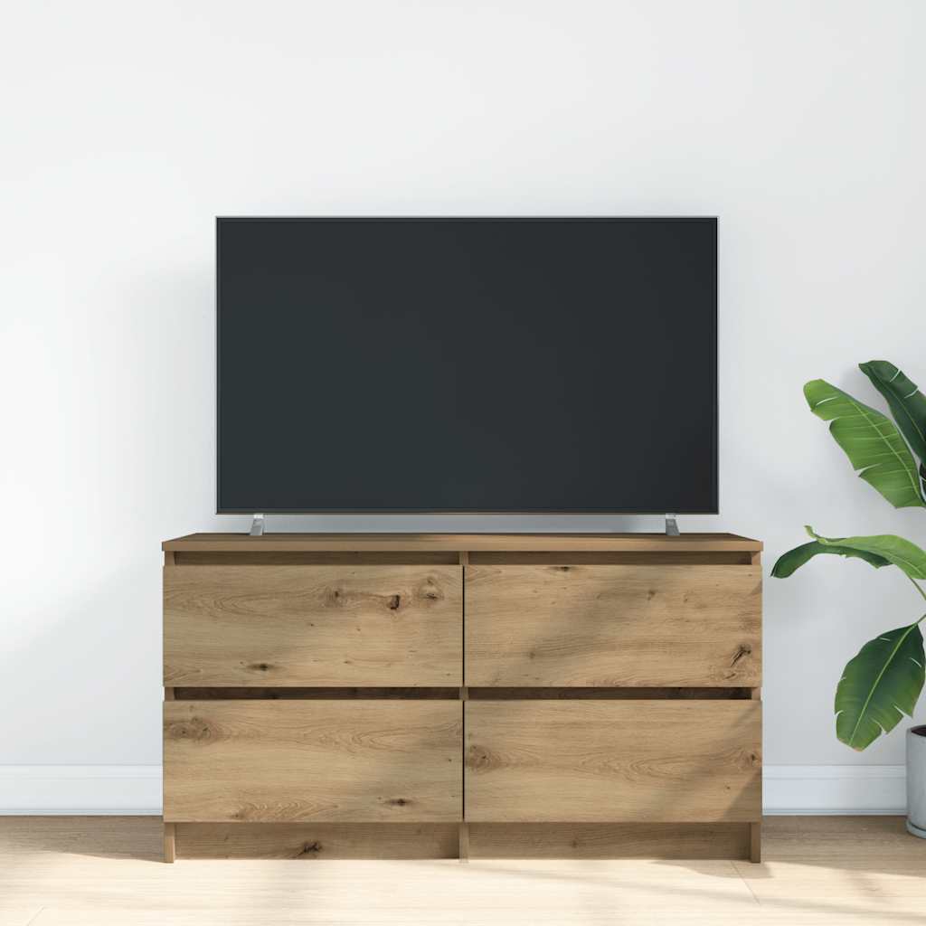 Mobile TV Rovere Artigianale 100x35x54 cm in Legno Multistrato