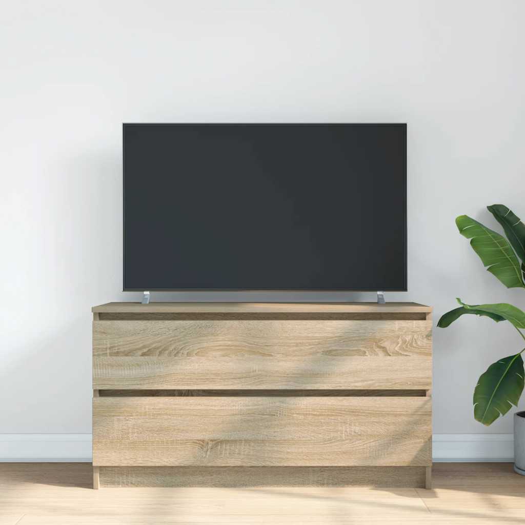 Mobile Porta TV Rovere Sonoma 100x35x54 cm in Legno Multistrato