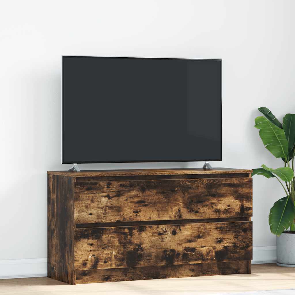 Mobile TV Rovere Fumo 100x35x54 cm in Legno Multistrato