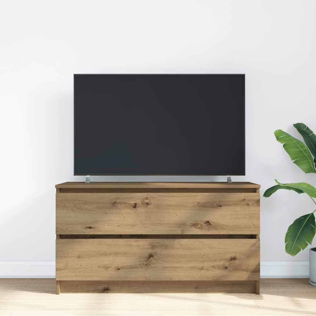 Mobile TV Rovere Artigianale 100x35x54 cm in Legno Multistrato