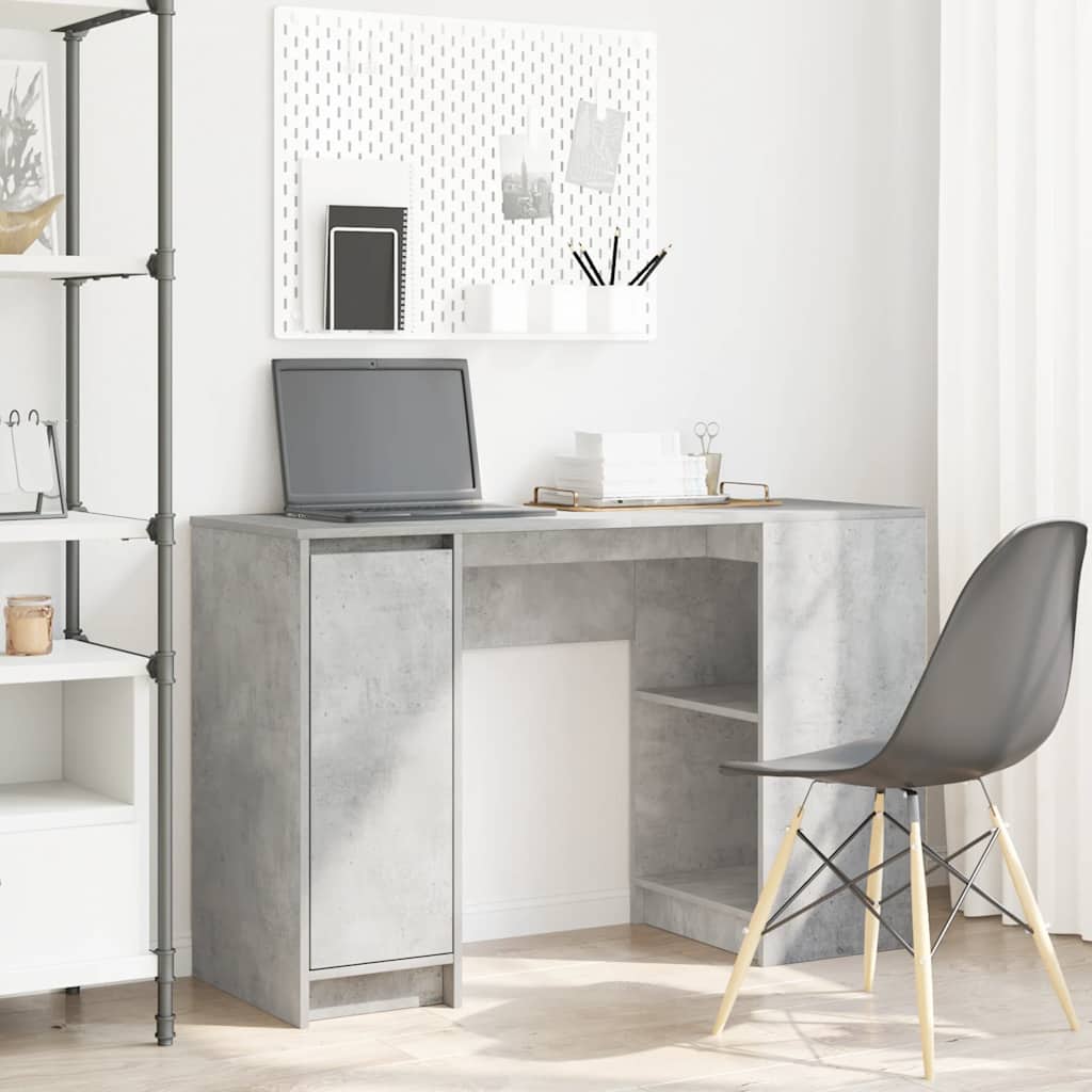 Scrivania Grigio Cemento 120x42x76 cm in Legno Multistrato