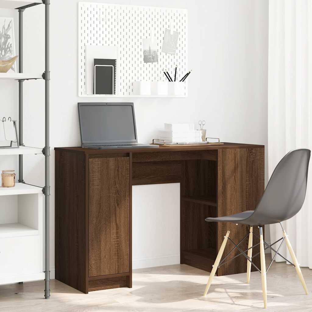 Scrivania Rovere Marrone 120x42x76 cm in Legno Multistrato
