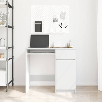 Scrivania Bianca 86x49x76 cm in Legno Multistrato