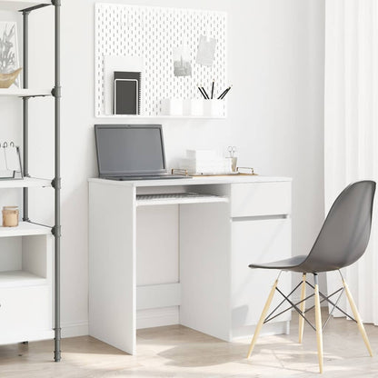 Scrivania Bianca 86x49x76 cm in Legno Multistrato