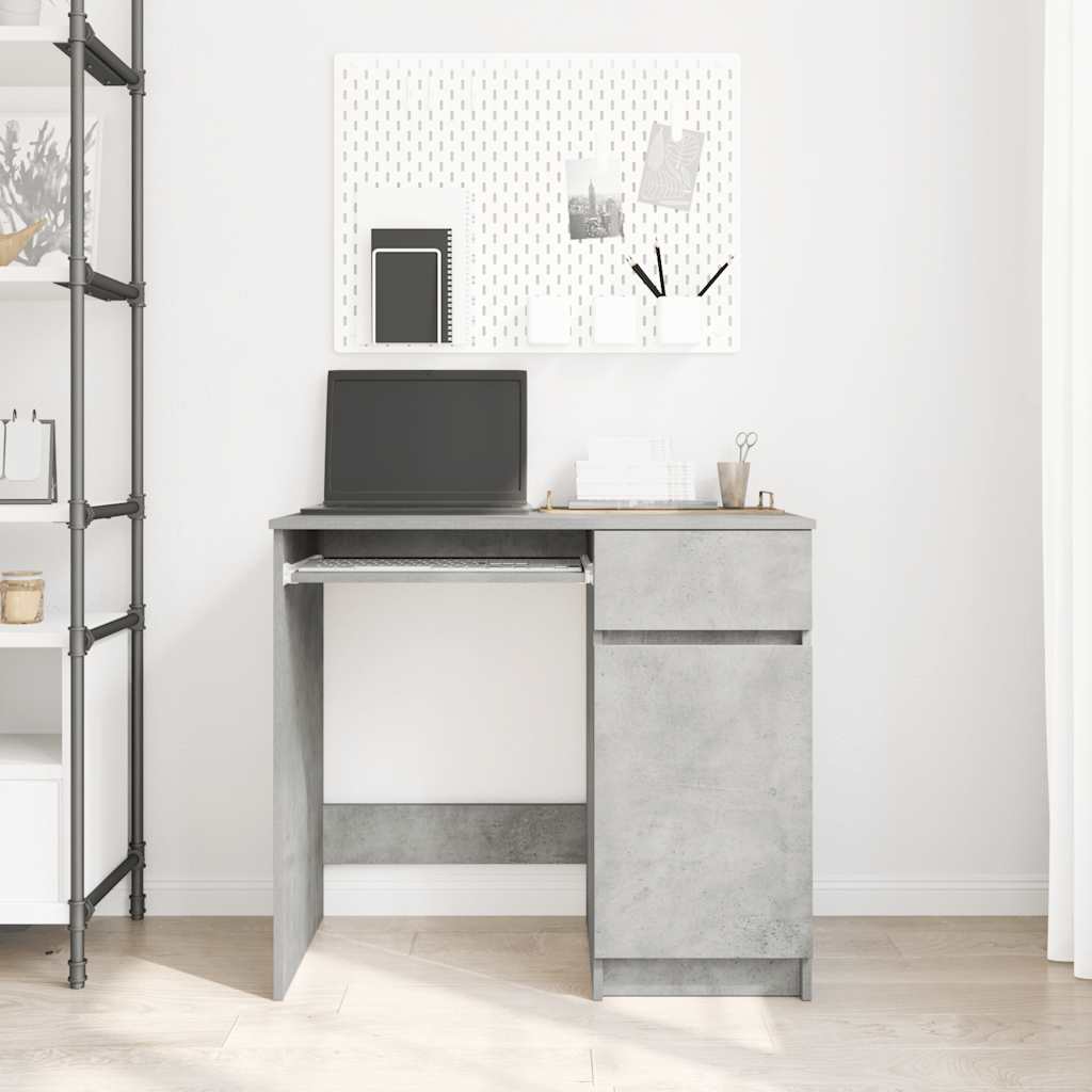Scrivania Grigio Cemento 86x49x76 cm in Legno Multistrato