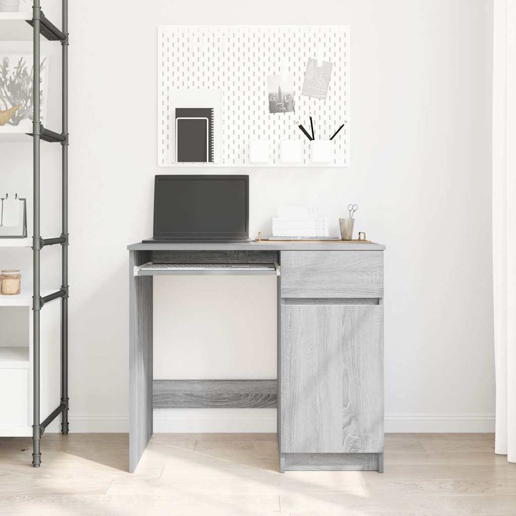 Scrivania Grigio Sonoma 86x49x76 cm in Legno Multistrato