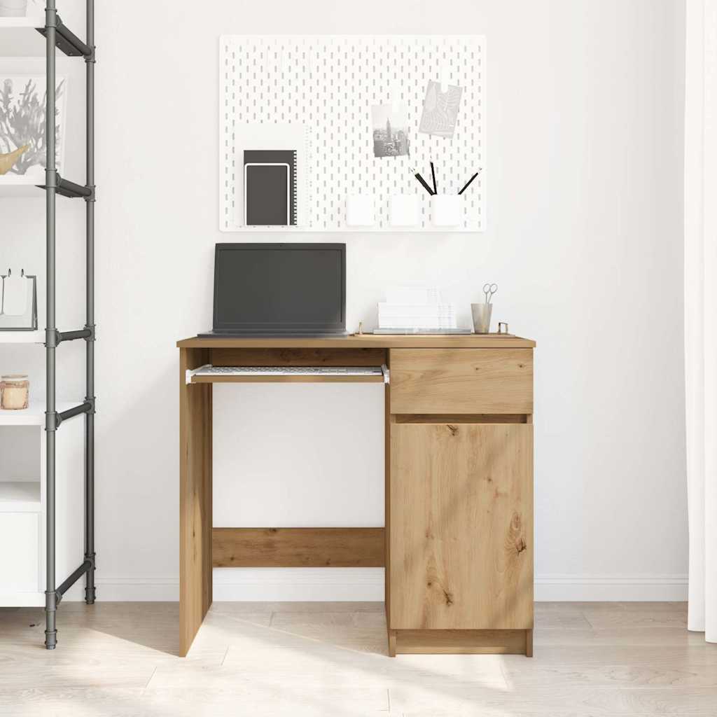 Scrivania Rovere Artigianale 86x49x76 cm in Legno Multistrato