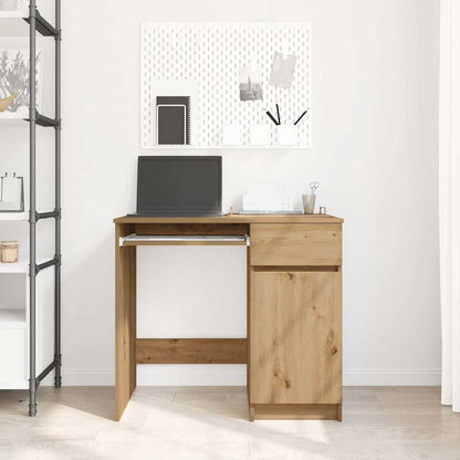 Scrivania Rovere Artigianale 86x49x76 cm in Legno Multistrato