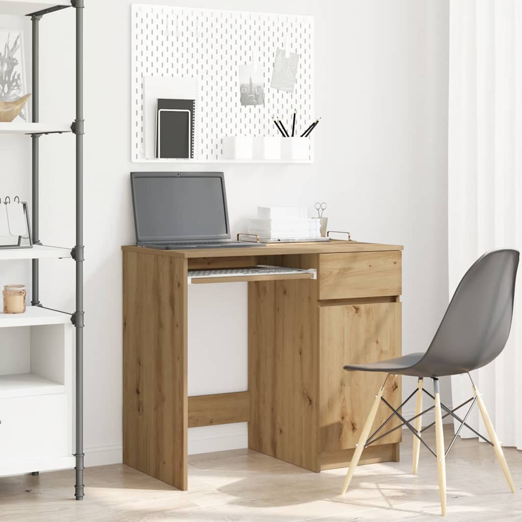 Scrivania Rovere Artigianale 86x49x76 cm in Legno Multistrato