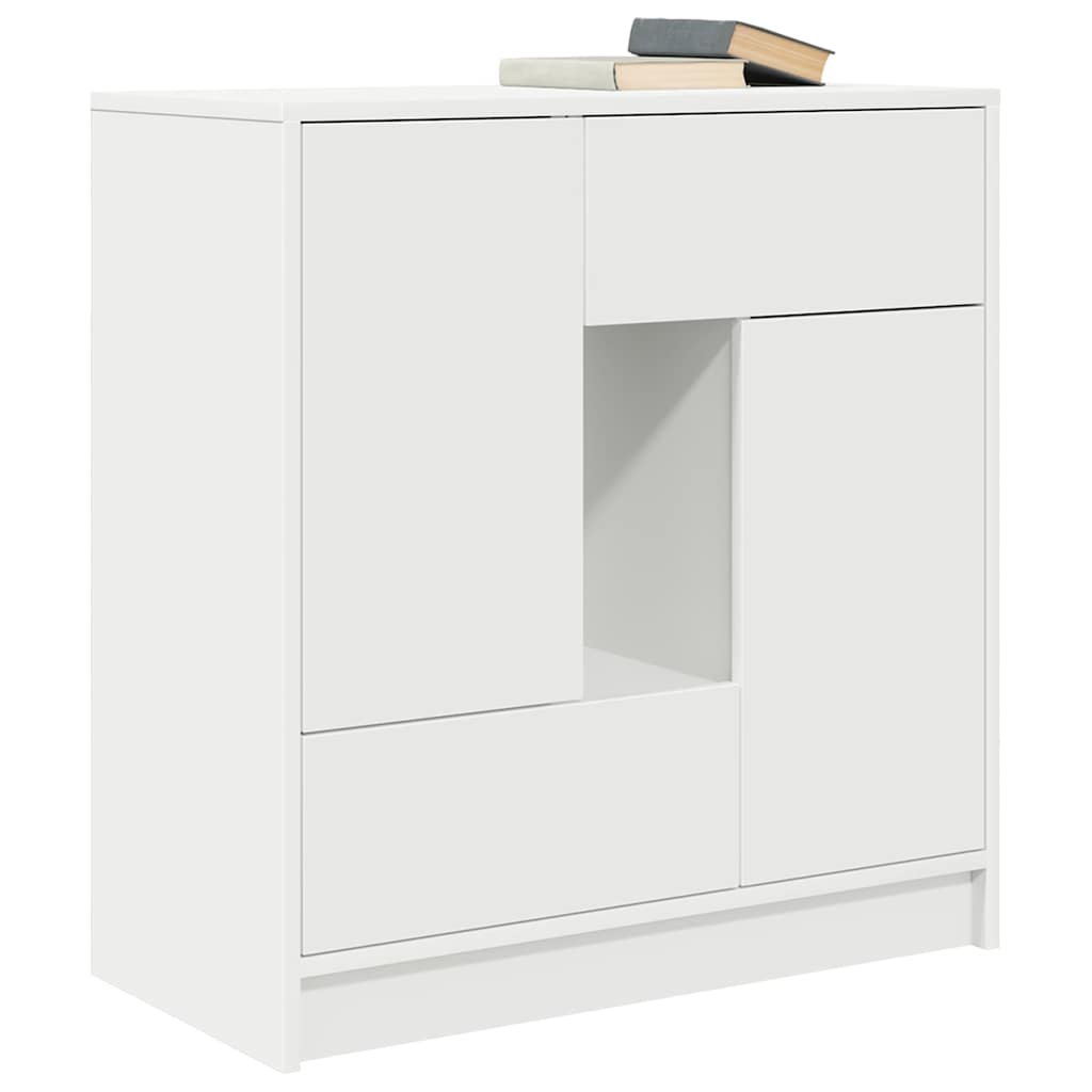 Credenza con Cassetti e Ante Bianco 70,5x34x74,5 cm