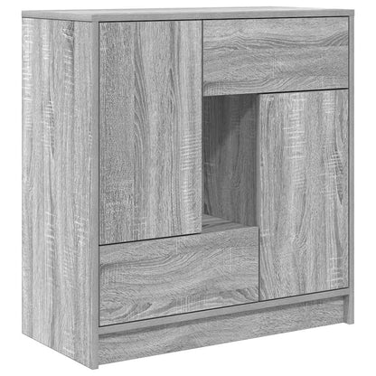 Credenza con Cassetti e Ante Grigio Sonoma 70,5x34x74,5 cm